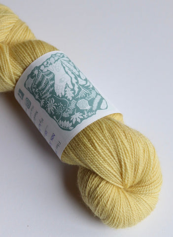 Naturally Dyed Corriedale High Twist Sock Yarn 100g Col Sherbert Lemon