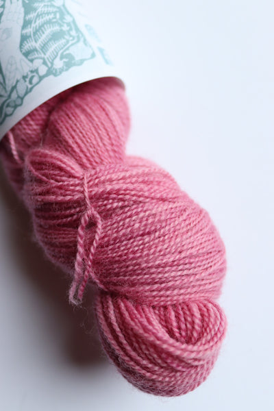 Naturally Dyed Corriedale High Twist Sock Yarn 100g Col Dusky Rose Pink