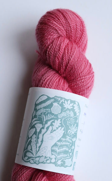 Naturally Dyed Corriedale High Twist Sock Yarn 100g Col Deep Pink