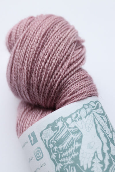 Naturally Dyed Corriedale High Twist Sock Yarn 100g Col Smoky Pink