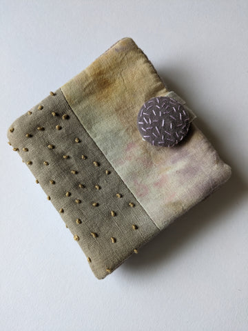 Needle Case; Naturally Dyed & Hand Embroidered Sewing Notion. No8