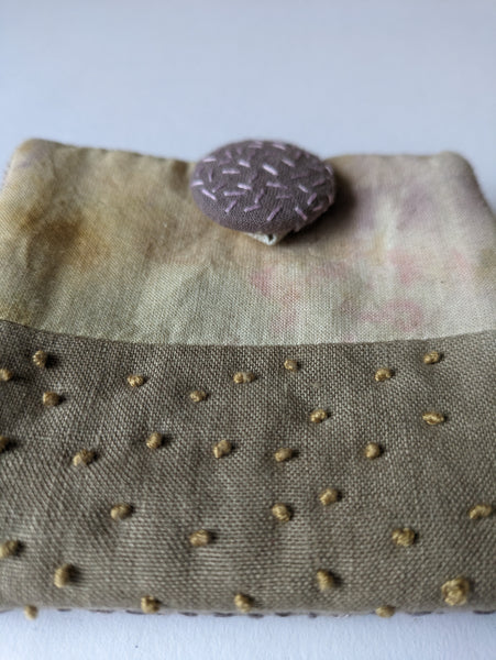 Needle Case; Naturally Dyed & Hand Embroidered Sewing Notion. No8