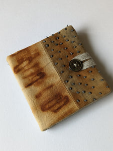 Needle Case Rust  Naturally Dyed, Hand Embroidered Sewing Notion. No2