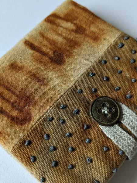 Needle Case Rust  Naturally Dyed, Hand Embroidered Sewing Notion. No2