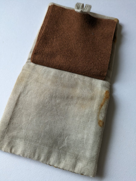 Needle case, Rust & Naturally Dyed, Hand Embroidered Sewing Notion. No3