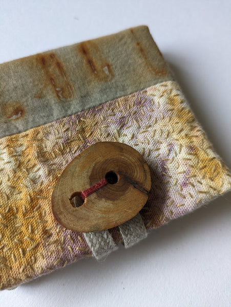 Needle Case; Rust & Narurally Dyed, Hand Embroidered Sewing Notion. No4